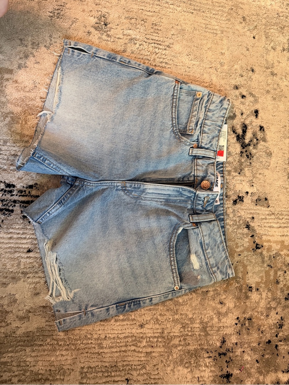 Garage Light Blue Distressed Denim Cutoff Shorts